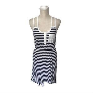 Ya Los Angeles Dark Gray & White Striped High-Low Dress